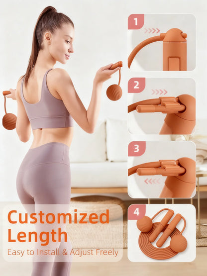 Cordless Jump Rope with Counter, LCD Display & Weighted Ball