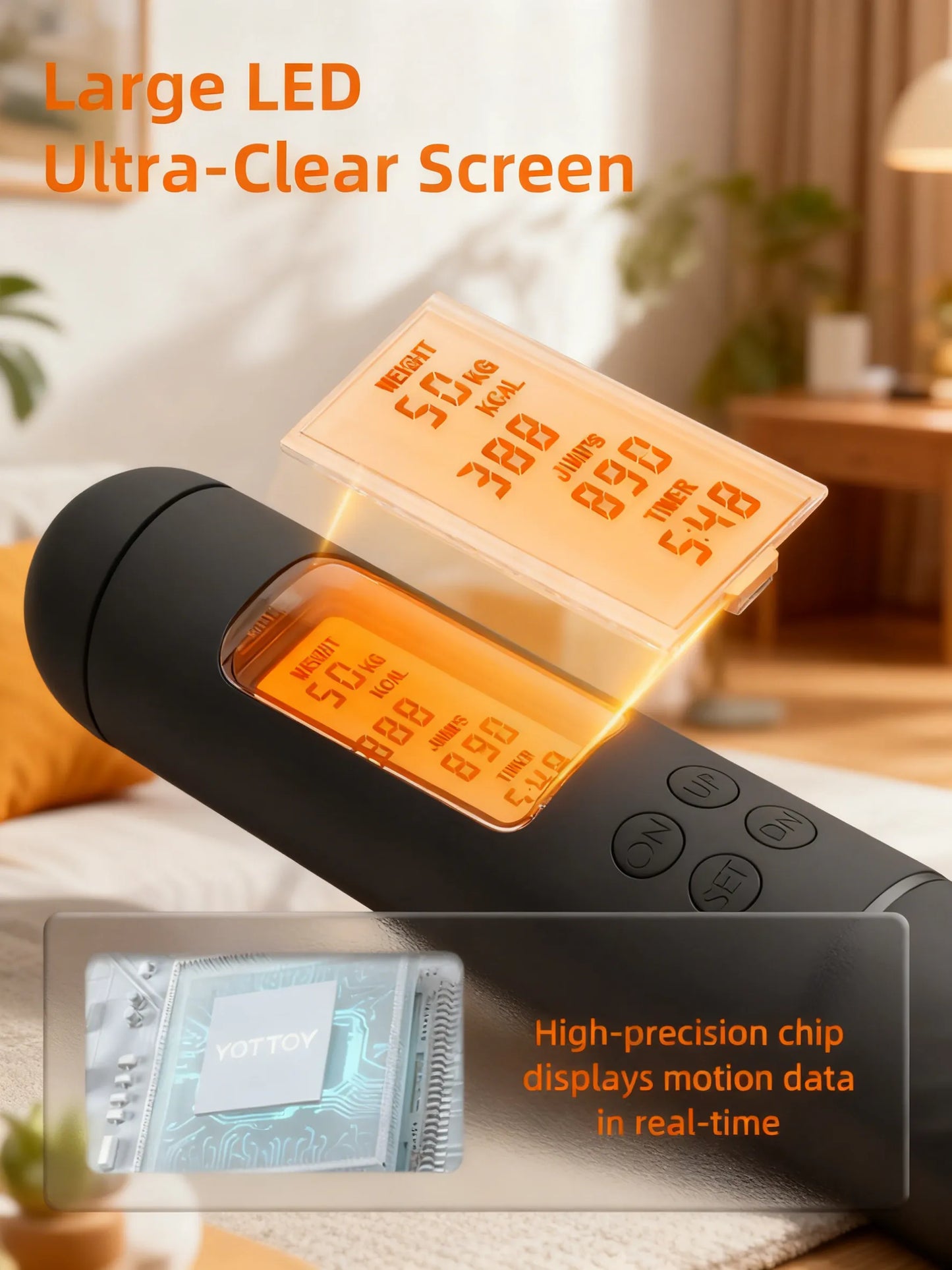 Cordless Jump Rope with Counter, LCD Display & Weighted Ball