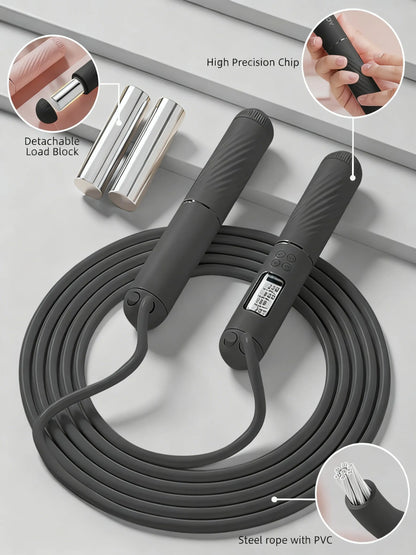 Cordless Jump Rope with Counter, LCD Display & Weighted Ball