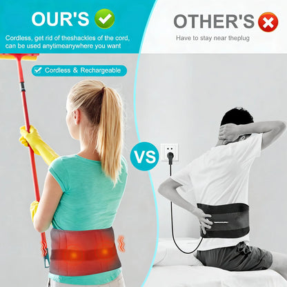 3-in-1 Cordless Heating Pad: Heat Therapy, Massage & Lumbar Support