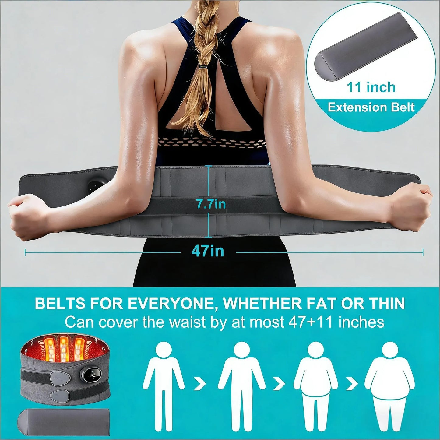 3-in-1 Cordless Heating Pad: Heat Therapy, Massage & Lumbar Support