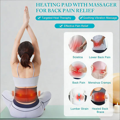 3-in-1 Cordless Heating Pad: Heat Therapy, Massage & Lumbar Support